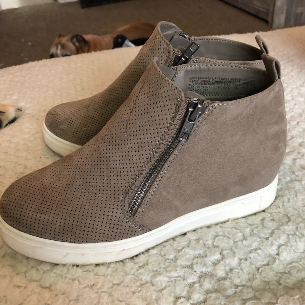 Tan slip on shoe
